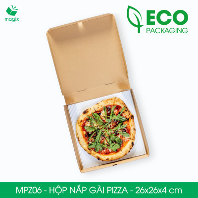 MPZ06 - 26x26x4 cm - 100 Hộp nắp gài pizza đa dụng - Hộp nắp gập, hộp carton gói hàng, hộp quà
