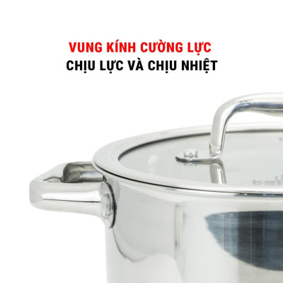 Bộ Nồi Chảo Inox 3 Lớp Liền Khối Cao Cấp Lager Hàng Chính Hãng Kalpen