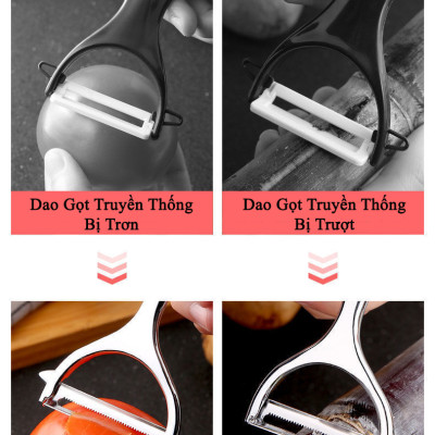 Dụng Cụ Nạo Gọt Củ Quả Đa Năng KUNBE Inox 304 Bền Đẹp