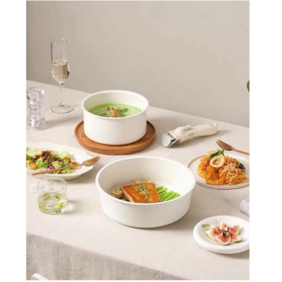 Bộ nồi đa năng tay rời Moonlight_Kimscook-Bộ Nồi Chảo Chống Dính Men Đá Kèm Xửng Hấp KimsCook Tay Cầm Tháo Rời