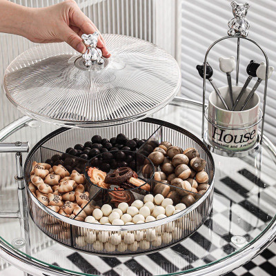 Khay mứt tết gấu bearbrick nhựa acylic trong suốt phong cách bắc âu - khay mứt 2 tầng - HÀNG CHÍNH HÃNG MINIIN