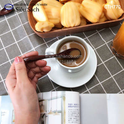 Thìa/Muỗng cafe, pha trà, gỗ Trắc/Cẩm siêu sạch (13cm) CTH770 - Decor trang trí, xúc gia vị, an toàn thực phẩm