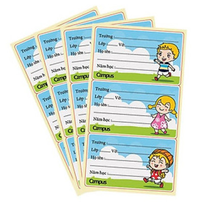 Bộ 3 Nhãn Vở Campus Holiday NT-HOD12 (12 Nhãn)