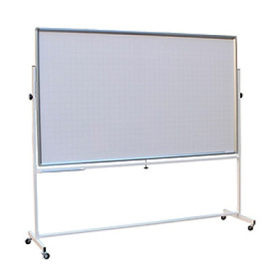 Bảng di động 2 mặt trắng viết bút lông Poly có kẻ ô ly Bavico-1,2x2,0m