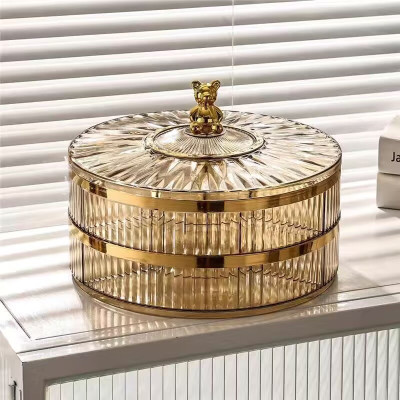 Khay mứt tết gấu bearbrick nhựa acylic trong suốt phong cách bắc âu - khay mứt 2 tầng - HÀNG CHÍNH HÃNG MINIIN