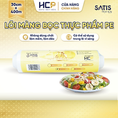 Lõi Màng Bọc Thực Phẩm PE SATIS 30cm x 400m Không Chứa Chất Phụ Gia Gây Hại Sức Khỏe Dùng Được Cho Lò Vi Sóng