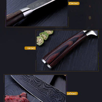   DAO NHÀ BẾP NHẬT BẢN SANTOKU - SEKI JAPAN - VG10 CAO CẤP 