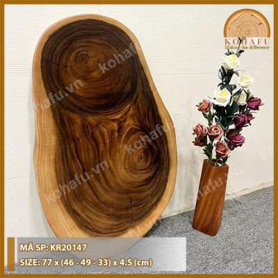 MẶT BÀN CÀ PHÊ OVAL GỖ NGUYÊN TẤM HIỆN ĐẠI