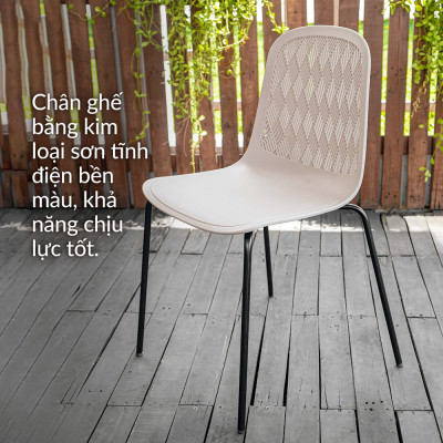 Ghế nhựa đúc chân kim loại Callipso