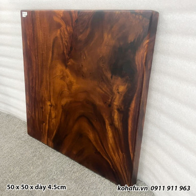 Mặt Bàn Trà / Bàn Cafe Vuông Gỗ Me Tây Nguyên Tấm