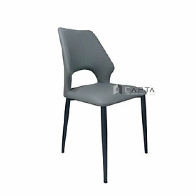 Ghế tiếp khách nệm bọc giả da ECO 49A-P Nội thất Capta Ghế phòng tiếp khách hở lưng bọc nệm PVC xám kem cam chân sắt sơn tĩnh điện màu đen hcm