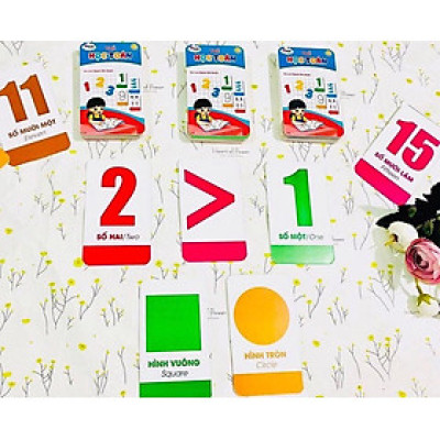Combo 2 bộ thẻ Chữ cái và chữ ghép, Thẻ học toán dành cho bé 4-6 tuổi
