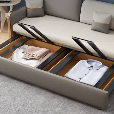 Sofa giường đa năng hộc kéo tay viền cao cấp HGK-24 ngăn chứa đồ tiện dụng Tundo KT 1m8