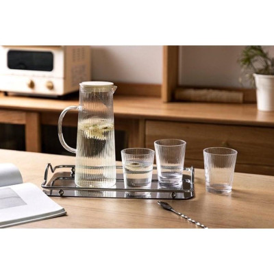 BỘ BÌNH UỐNG NƯỚC KÈM 6 CỐC THỦY TINH CHỊU NHIỆT CAO CẤP