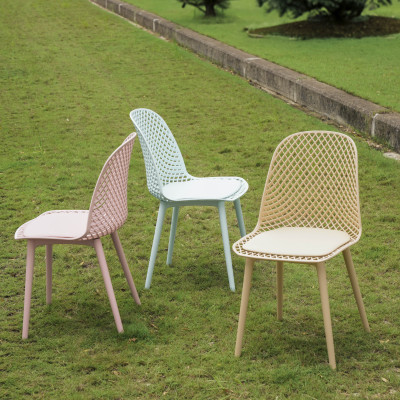 Ghế nhựa đúc tựa lưng đan lưới