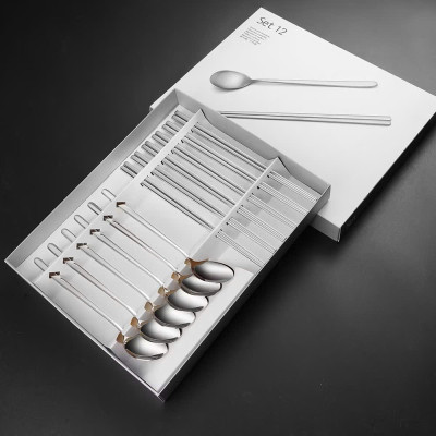 Bộ 12 Muỗng Đũa Inox Sáng Bóng – Không Gỉ, Chống Oxi Hóa – Thiết Kế Sang Trọng - HÀNG CHÍNH HÃNG MINIIN