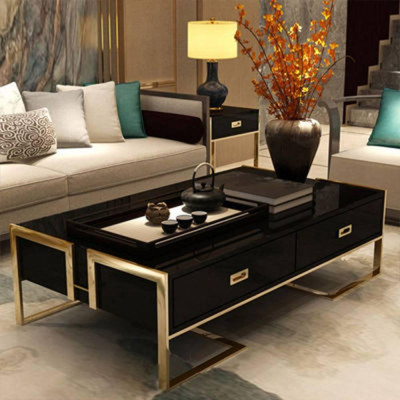 Bàn trà Fazio đen IBIE