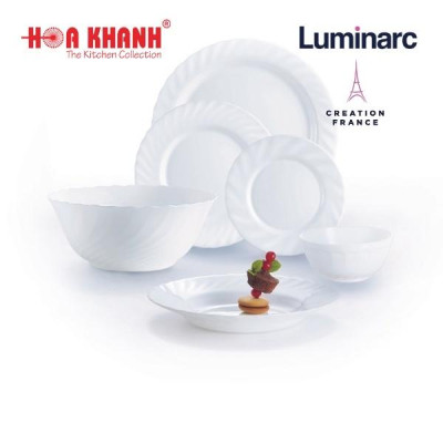 Đĩa Chấm Thủy Tinh Luminarc Diwali Trianon Trắng 11cm - bộ 6 đĩa - N3649