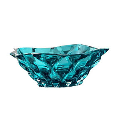 Tô pha lê Bohemia Samba xanh Aquamarine 30.5cm Hàng chính hãng