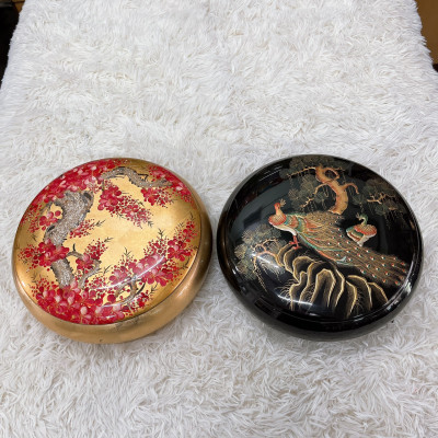 Hộp đựng bánh mứt trơn 6 ngăn sơn mài Thanh Bình Lê hàng xuất khẩu đẹp, sang trọng