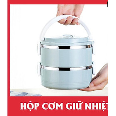 Hộp Cơm Giữ Nhiệt 2 Tầng Inox Đảm Bảo Vệ Sinh Tiện Lợi Cho Dân Văn Phòng Dễ Sử Dụng