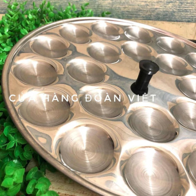 Khuôn Bánh Bèo - Inox tiện lợi có nút cầm chống nóng - Khuôn 22 Bánh, Đk khuôn 32cm. Chuyên phục vụ Sp Gia dụng, Khuôn l