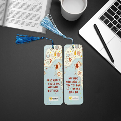 Combo 03 cái Bookmark đánh dấu sách truyền cảm hứng có tua rua (ngẫu nhiên)