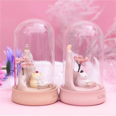 Hộp Trang Trí Mèo Hoàng Gia Trong Lồng Kính Có Đèn - Trang trí nhà cửa - Art House