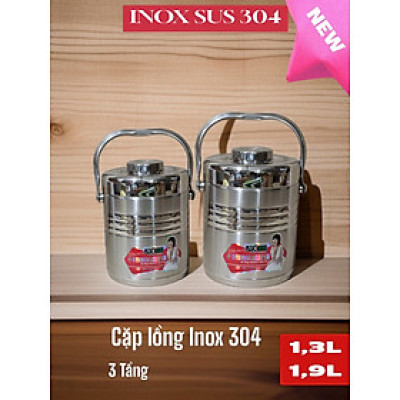 Hộp cơm - JYX ( LOGO CÔ GÁI ) giữ nhiệt chân không 304 bằng thép không gỉ 3 Tầng dung tích 1,3L & 1,9L cho học sinh công nhân văn phòng hộp cơm giữ nhiệt di động hộp cơm siêu bền