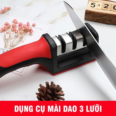 Dụng cụ mài dao , kéo bằng thép không gỉ , sét , với  3 rãnh sắc bén , máy mài dao bằng tay 3 cấp độ  vô cùng tiện lợi 