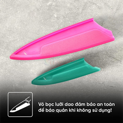 Bộ dao làm bếp và gọt trái cây phủ Titanium Tefal Fresh Kitchen 9cm/15cm K122S205 - Hàng chính hãng