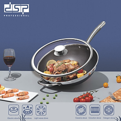 Chảo chống dính lòng sâu inox 304 cao cấp DSP CS004 bằng thép không gỉ, độ cứng cao - HÀNG CHÍNH HÃNG