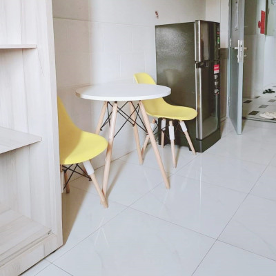 Bàn café hình tròn chân gỗ cách điệu ECOFURNIX BG215