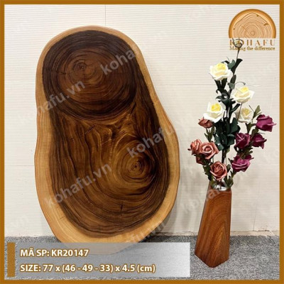 MẶT BÀN CÀ PHÊ OVAL GỖ NGUYÊN TẤM HIỆN ĐẠI