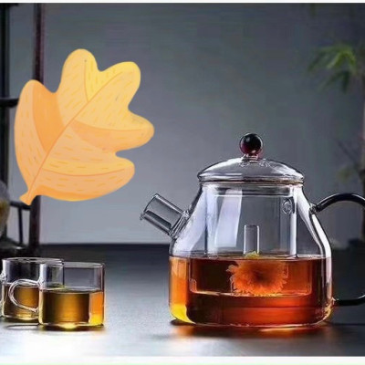 Ấm trà thủy tinh quai vàng cao cấp - 1100ml - ANTH483