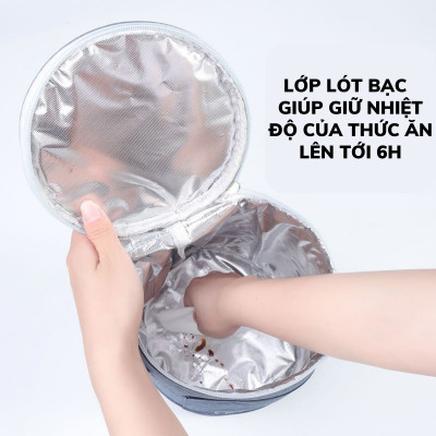 Túi Giữ Nhiệt Đựng Hộp Cơm Văn Phòng Siêu Dày Bảo Quản Thực Phẩm (Có Size) Hàng Cao Cấp Amalife (màu ngẫu nhiên)