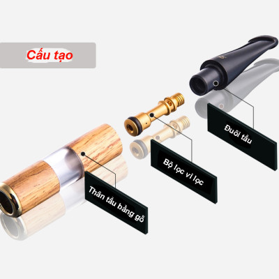 Tẩu lọc thuốc bằng gỗ cao cấp ZB-267 (Giao Màu Ngẫu Nhiên)