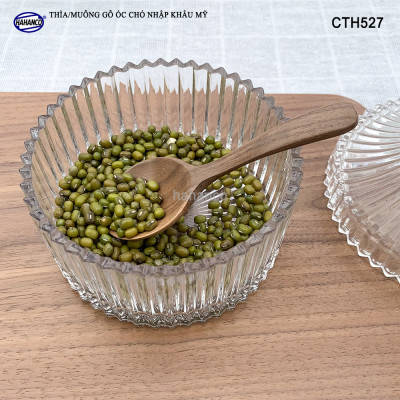 Thìa/Muỗng đầu tròn gỗ Óc Chó (10,5cm) CTH527 - Xúc cafe, gia vị, decor trang trí - An toàn cho sức khỏe