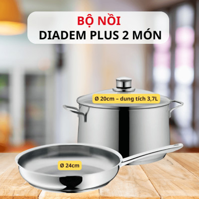 BỘ NỒI CHẢO WMF DIADEM PLUS 2 MÓN Hàng chính hãng