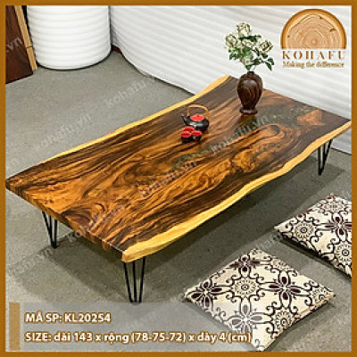 [XẢ KHO] Bàn Ngồi Bệt 1.4m Gỗ Me Tây Nguyên Tấm Tự Nhiên - Hàng Sẵn Y Hình