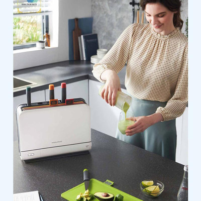 Bộ dao thớt khử khuẩn UV và sấy khô 70ºC Morphy Richards MR1001 tích hợp khay đựng đũa - Hàng Nhập Khẩu