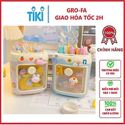 Hộp Nhựa Đựng Bút Hình Heo Có Ticker GroFa - Hàng chính hãng