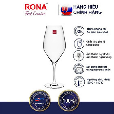 Bộ 4 ly pha lê uống vang Rona 350 ml Slovakia Czech Republic
