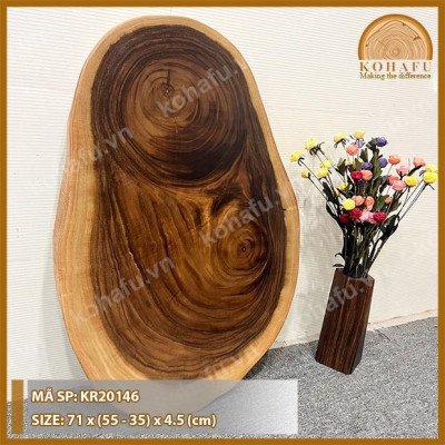 MẶT BÀN CÀ PHÊ OVAL GỖ NGUYÊN TẤM HIỆN ĐẠI