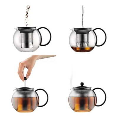 Bình pha trà kiểu Pháp Bodum Assam tay cầm nhựa 500ml/ 1L 1812-01/1805-01, xuất xứ Bồ Đào Nha