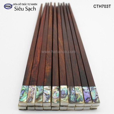 Đũa gỗ Trắc đầu ốc Bào Ngư nhập khẩu Úc (Hộp 10 Đôi) CTH703TV - Tặng kèm hộp đẹp làm quà biếu - Đũa siêu sạch