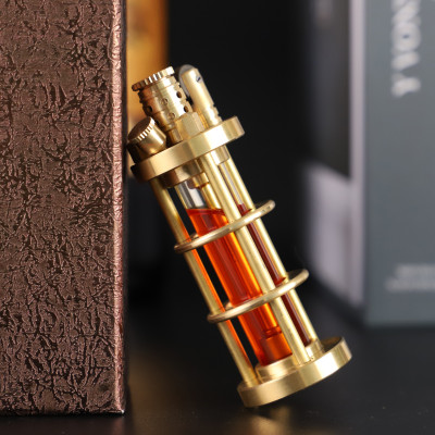 Vỏ Hột Quẹt Bật Lửa Xăng Đá TC17 Thủ Công Làm Bằng Đồng Nguyên Chất Trong Suốt Thiết Kế Tinh Tế, Sang Trọng