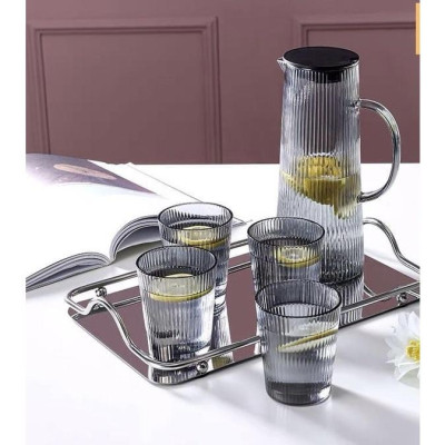 BỘ BÌNH UỐNG NƯỚC KÈM 6 CỐC THỦY TINH CHỊU NHIỆT CAO CẤP