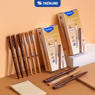 Bút gel B - Buttersmooth Gel Thiên Long GELB-032 - Premium Tip viết êm, trơn - Mực Xanh - Thân ngẫu nhiên