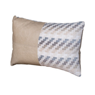 Gối sofa tựa lưng hình chữ nhật dài cao cấp, kết hợp da bò thật và vải DVC6003Z | REEKO